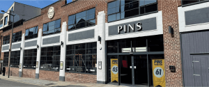 PINS Social Club exterior on Duke Street Liverpool - competitive socialising venue with bowling and rooftop bar for young professionals