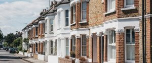 Victorian terraced houses on residential street in Aigburth Liverpool L17